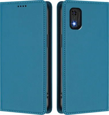 Produktbild von Handyhülle für itel A23 Pro/itel A17/Tecno Pop 5c, Kunstleder Klapphülle Stoßfeste Magnetische Hülle mit Ständer Blau