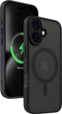 Image de Crong Case with MagSafe iPhone 16 Hybrid Frost MAG Cover black