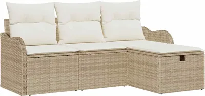 Produktbild von vidaXL Gartensofa-set 4 stk. Poly Rattan