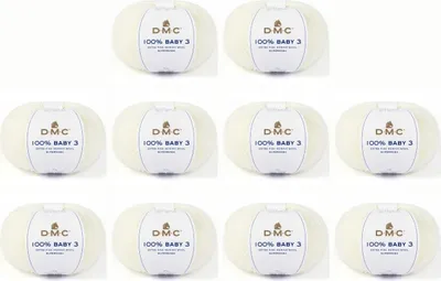 Produktbild von 10 Knäuel DMC 100% Lana Baby-3 – reine Wolle (Farbe 1)