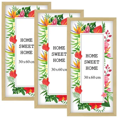 Produktbild von MG Design Set aus 3 Natural Bilderrahmen A3 29,7 x 42 cm - Aus echtem Holz mit Acrylglas, zum Aufhängen & Aufstellen, für Fotos, Poster & Puzzle