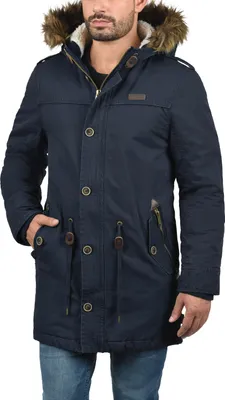 Produktbild von INDICODE IDPulsoor Herren Winterjacke Parka Mantel gefüttert mit Teddy-Futter Fellkapuze Pattentaschen Baumwollmischung Regular fit