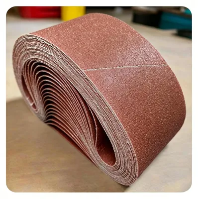 Image de Lot de bandes abrasives, 25 pièces, 75 x 533 mm, de différents grains, pour le bois et le métal