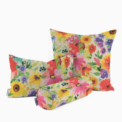 Produktbild von SCHÖNER LEBEN. Kissenhülle Outdoor Sommerblüten bunt div. Größen Größe 30x50cm (HxB) 30x50cm (HxB) Größe