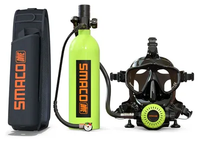 Produktbild von Tauchausrüstung, tragbarer Sauerstofftank, Vollgesichtsmaske enthalten, S400Pro-M8058-GREEN