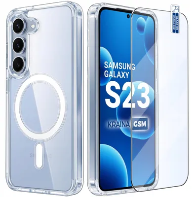 Image de Coque magnétique transparente pour le Samsung S23, compatible avec les coques MagSafe + film de protection pour écran