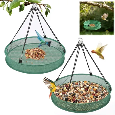 Obrázek produktu pro Elzusha – Automatický dávkovač krmiva pro ptáky, závěsný – balení po dvou – 61 x 10 cm – zelený