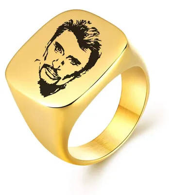 Productafbeelding van Vergulde Ring met Rock 'n Roll Ontwerp