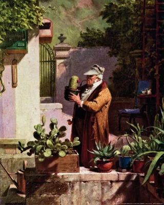Produktbild von Carl Spitzweg Kunstdruck Bild - Der Kaktusfreund, 1857 (50 x 40 cm)