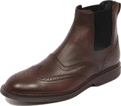 Produktbild von G4756 beatles uomo HOGAN brown leather chelsea boots man