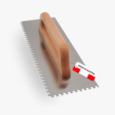 Produktbild von WERKFIT Glättekelle gezahnt 6x6 mm Edelstahl - rostfrei Zahnkelle 380x130 mm