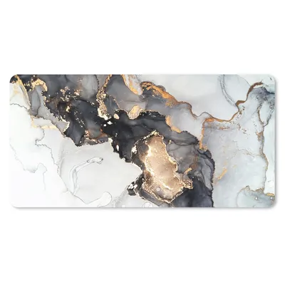 Produktbild von MuchoWow® Schreibtischunterlage Marmor - Schwarz - Weiß - Gold - Luxus - Abstrakt 80x40 cm - XXL Mauspad - Gaming Mauspad