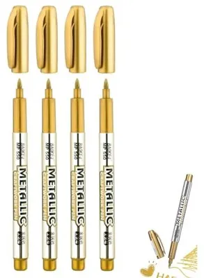 Produktbild von Metallic Marker Set - 4 Goldene Permanente Marker - 0111