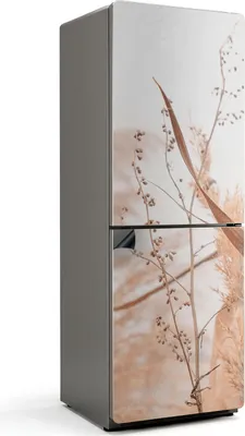 Produktbild von Zarte Pflanzenakzente – Magnetische Kühlschrank Abdeckung – Dekorfolie magnetisch Küche – Kühlschrank Magnet Deko – selbstklebende Magnettafel – Magnetfolie für Kühlschranktür – 70x190 cm