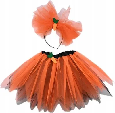 Produktbild von Karotten Kostüm für Mädchen 110-135cm - Tüllrock & Haarreif - Lustiges Gemüse Verkleidung