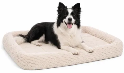 Produktbild von Flamingo hundebett - katzenbett - rechteckig beige mit Rand - 100,5 x 63,5 x 8 c