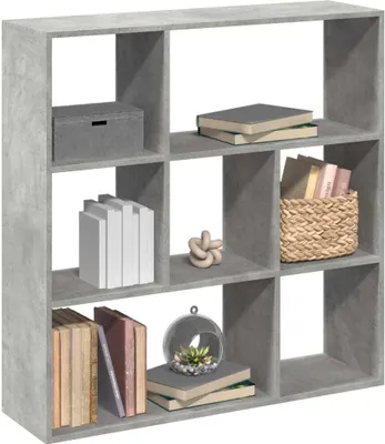 Produktbild von Maison Exclusive - Raumteiler-Bücherregal Betongrau 102x29x103,5 cm Holzwerkstoff