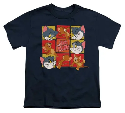 Obrázek produktu pro Tričko Tom a Jerry – dětské, model TV36817 (velikost 140-146), barva: námořnická modř, Obrázek vytvořený pomocí AI