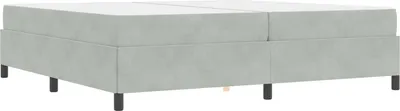 Image de vidaXL Cadre de lit gris clair 200 x 200 cm en tissu