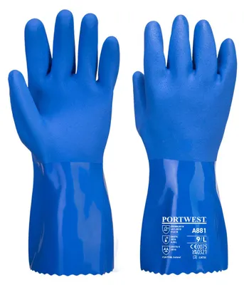 Immagine prodotto di Guanto di protezione chimica in PVC blu