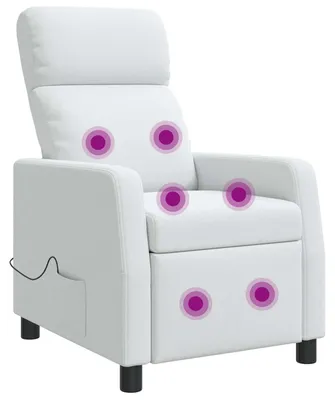 Immagine prodotto di Poltrona massaggiante relax, colore bianco, rivestita in tessuto
