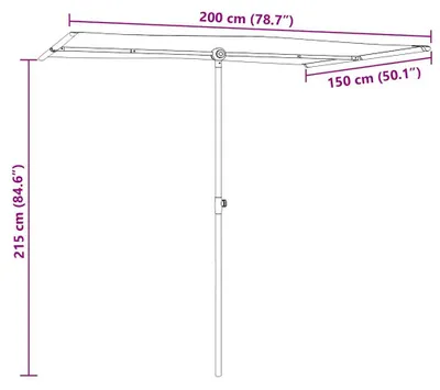 Imagen del producto de vidaXL Sombrilla con mástil de aluminio, 2x1,5 metros, color antracita