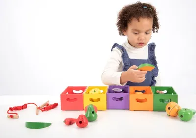 Obrázok produktu pre Tickit Wooden Sorting Fruit & Vegetable Crates, 3 rok / roky, Drevo, Viacfarebný