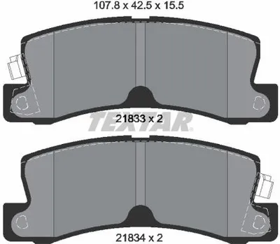 Produktbild von Textar Bremsbeläge hinten für Lexus Toyota Avensis Camry Carina Celica Corolla