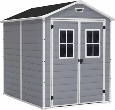 Produktbild von Gartenhaus KETER Premium 86, 4,4 m², mit Boden, Harz, Grau