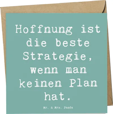 Produktbild von Mr. & Mrs. Panda Grußkarte Spruch Hoffnung Strategie - Meeresbrise - Geschenk, Gefühl, Zitat, Motivation, beste, Zuversicht, faltkarte, Positivität, anlasskarte, Mut
