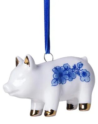Productafbeelding van Heinen Delfts Blauw – Kerstornament: Varken