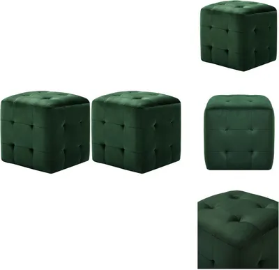 Immagine prodotto di vidaXL Pouf 2 pezzi Tessuto in velluto verde 30x30x30 cm - pouf