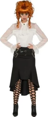 Produktbild von O9548-36 schwarz Damen Rock lang Steampunkrock Gr.36