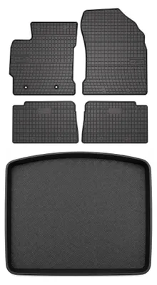Productafbeelding van Rubberen automatten + kofferbakmat voor Toyota Auris II 2012-2013 (hatchback) – 5-delig, zwart, op maat – Wielganizator SolidPRO