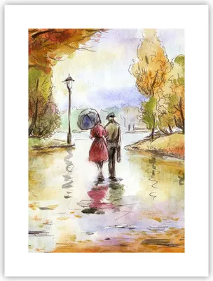 Produktbild von Poster - Poster ohne Rahmen - Wetter regen herbst park - 30x40 cm - Wand Bild - Wanddeko - Wandbilder - Kunstposter - Wandposter - Bilder - Kunstdruck - Wanddekoration - Wandbild - P2XPA30x40-2914