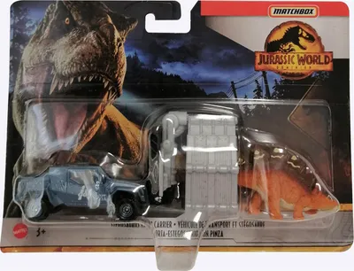 Obrázek produktu pro Mattel HBH87 Matchbox Jurassic World Dominion Stegosaurus hnědé vozidlo s funkcí Grip Dinosaurus Prehistorické monstrum Býložravec Hrací sada