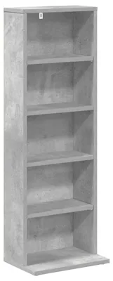 Produktbild von vidaXL CD Regal Betongrau 33 x 23,5 x 97,5 cm Holzwerkstoff