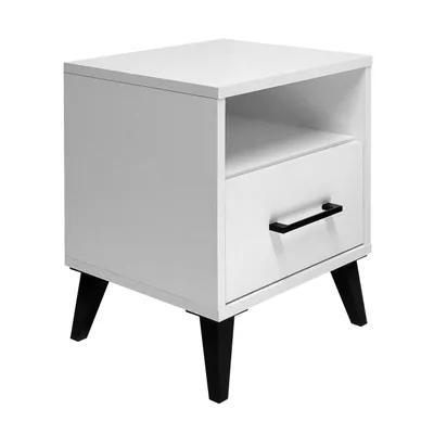 Produktbild von Nachtschrank Oslo mit Schublade & Ablagefach Modernes Design für Ihr Schlafzimmer, Weiss
