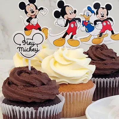 Produktbild von Dekora Mickey Kuchenpicker für Cupcakes und Muffin 16 Stück mit 8 verschiedenen Motiven