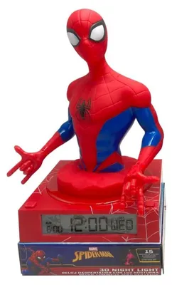 Image de Lampe 3D Spiderman avec réveil et lumière LED