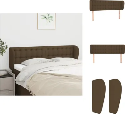 Produktbild von vidaXL Kopfteil mit Ohren Dunkelbraun 147x23x78/88 cm Stoff -  Kopf- & Fußenden
