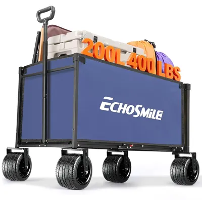 Productafbeelding van Bolderkar Opvouwbare handwagen, 200 l, 180 kg draagkracht, met verstelbare handgreep