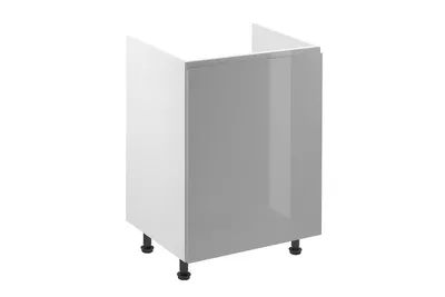 Produktbild von Spülschrank 60 cm ohne Arbeitsplatte Küchenunterschrank ,Aspen D60Z P/L Grau/Hochglanz