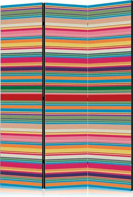 Produktbild von 3-teiliger Einseitiger Vlies Paravent - Subdued stripes 135x172 cm Muster f-C-0398-z-b