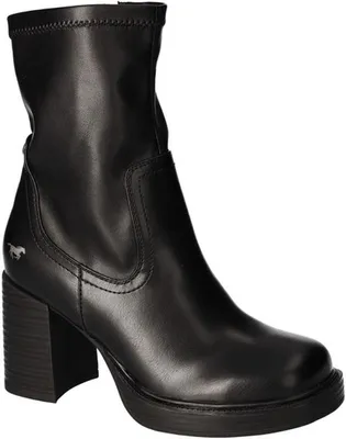 Produktbild von Mustang Damen Stiefelette Plateau Kurzschaftstiefel Blockabsatz 1474-502, Größe:40 EU, Farbe:Schwarz