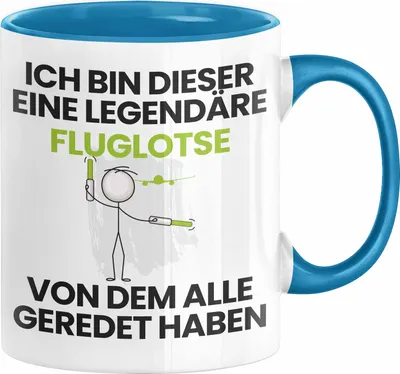 Produktbild von Fluglotse Geschenk Tasse Lustige Geschenkidee Geburtstag für Fluglotse Ich Bin Dieser Legendäre Fluglotse Von Dem Alle Geredet Haben Kaffee-Becher (Blau)