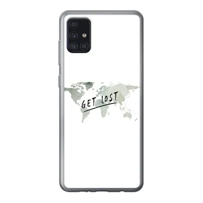 Produktbild von MuchoWow® Handyhülle Schutzhülle Hülle für Samsung Galaxy A52 5G Weltkarte - Grau - Zitat Silikon Softcase Handy Hülle - Umschlag