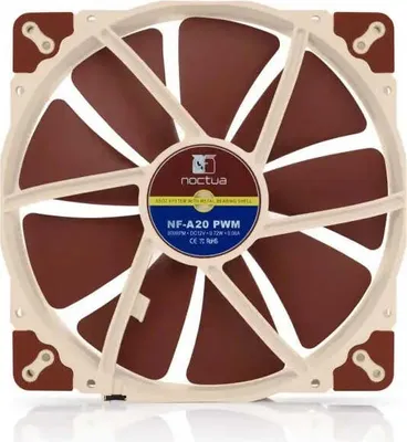 Obrázek produktu pro Noctua NOC-NF-A20-PWM, Ventilátor, 20 cm, 350 ot/min, 800 ot/min, 146,9 m³/h, Béžová, Hnědá
