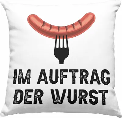 Produktbild von Trendation - Grillen Deko-Kissen mit Füllung 40x40 Geschenk Männer Steak Liebhaber Grillen Geschenkidee Vater BBQ (Grau)