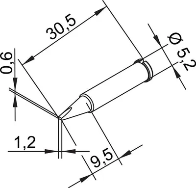 Immagine prodotto di Punta per saldatura Ser.102 a scalpello W.1,2mm 0102 CDLF12/SB ERSA